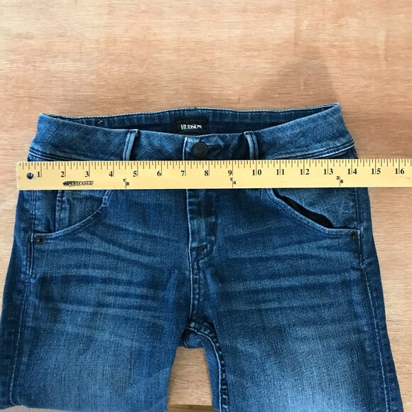 Hudson Collin Flap Pocket Skinny Ankle Jeans Women 26 Blue Mid Rise Stretch - Picture 10 of 16